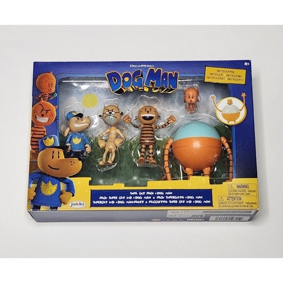 Jakks Pacific DreamWorks Dog Man Movie Action Figures Multipack - Picture 1 of 8
